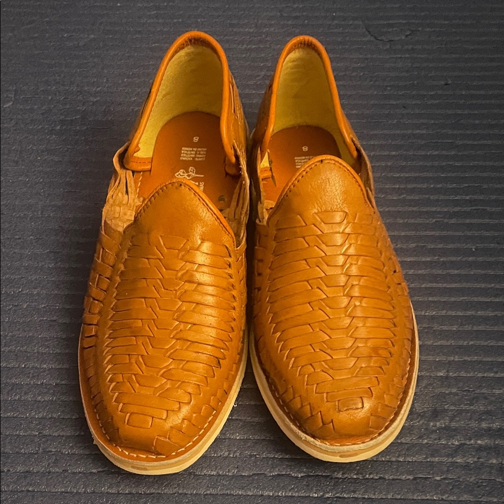 Men's Woven Slip-On Leather Huaraches - Tan